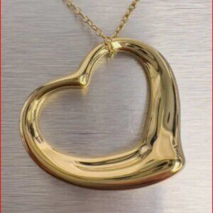 Tiffany & Co Elsa Peretti 18K Gold XL Open Heart 36 mm Pendant
